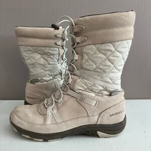 Merrell Approach Tall Waterproof Leather Winter Boots Gray Women’s 7.5 J99132